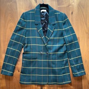ANINE BING Oversized Blazer / Green Plaid XS